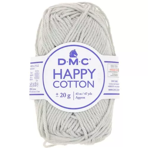 Coton Happy Cotton DMC - spécial amigurumi - Gris clair (n°757) x43m