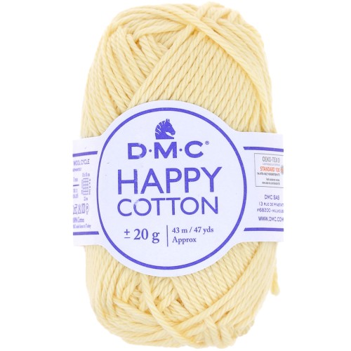 Coton Happy Cotton DMC - spécial amigurumi - Jaune pâle (n°770) x43m