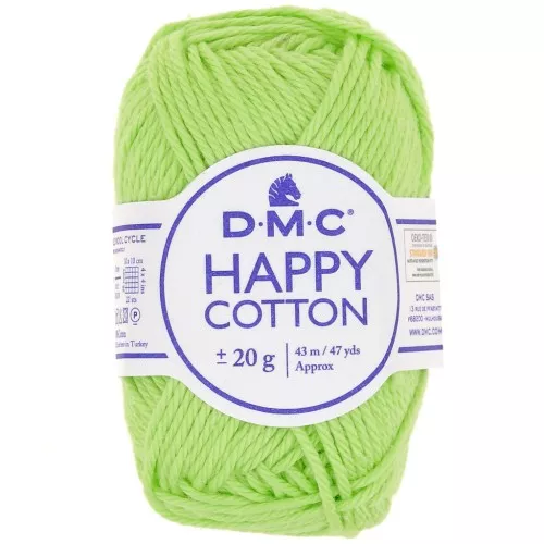 Coton Happy Cotton DMC - spécial amigurumi - Vert clair (n°779) x43m