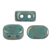 Perles en verre Lipsi® par Puca® 4x6 mm - Opaque Green Turquoise Bronze x10g