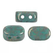 Perles en verre Lipsi® par Puca® 4x6 mm - Opaque Green Turquoise Bronze x10g