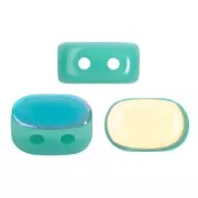 Perles en verre Lipsi® par Puca® 4x6 mm - Opaque Green Turquoise AB x10g