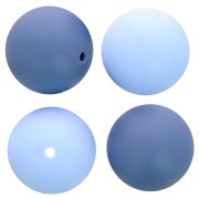 Perles rondes en silicone 18 mm pour attache sucette - tétine - Multi bleu x4