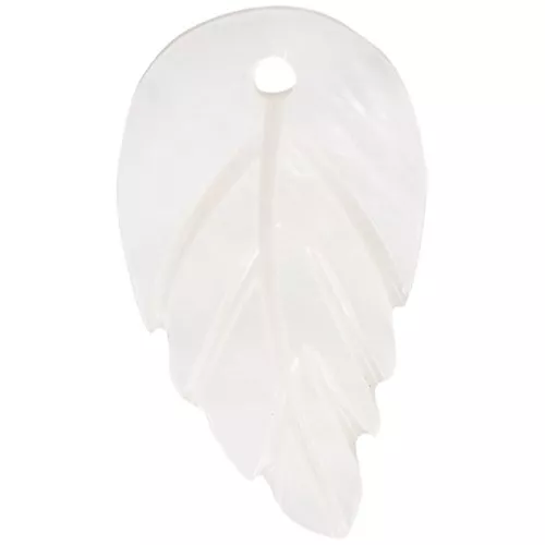 Pendentif feuille 21x12 mm en coquillage - Naturel x1