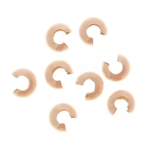 Caches perles à écraser 3 mm - Rose Gold Filled (or laminé) x10