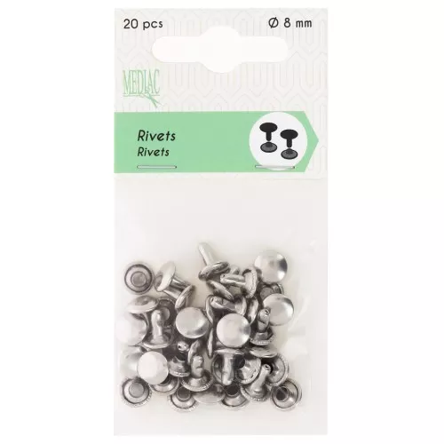 Rivet 8 mm - Argenté x20