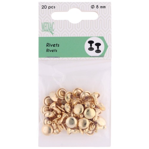 Rivet 8 mm - Doré x20