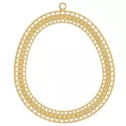 Pendentifs ovales irréguliers 35x30 mm - Acier inoxydable 316L Doré x2