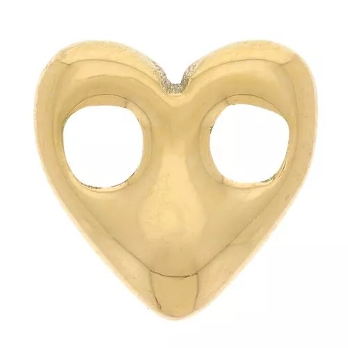 Intercalaire coeur 14x11 mm - Acier inoxydable 316L Doré x1