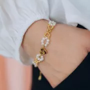 Intercalaire coeur 14x11 mm - Acier inoxydable 316L Doré x1