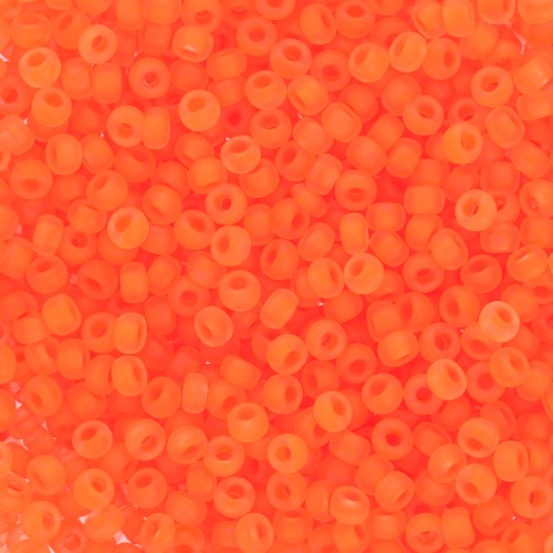 Perles rocailles Preciosa 11/0 2 mm - - Orange Fluo Frosted x20g