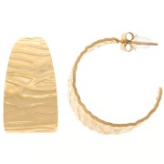 Créoles ouvertes large 25 mm martelés - Acier inoxydable 304L Doré x2|raw }}