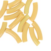 Perles tube incurvé en acrylique opaque 32x8 mm - Ocre x6|raw }}