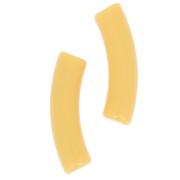 Perles tube incurvé en acrylique opaque 32x8 mm - Ocre x6