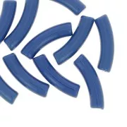 Bleu Jean - Perles tube incurvé en acrylique opaque 32x8 mm - Bleu jean x6 Perles tube incurvé en acrylique opaque 32x8 mm - Bleu jean x6