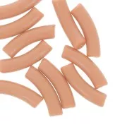 Marron Clair - Perles tube incurvé en acrylique opaque 32x8 mm - Marron clair x6 Perles tube incurvé en acrylique opaque 32x8 mm - Marron clair x6
