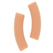 Perles tube incurvé 32x8 mm en acrylique opaque - Marron clair x6