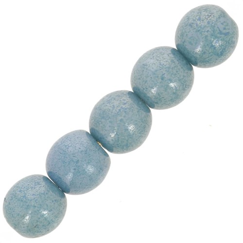 Perles en verre tchèque rondes 4 mm Chalkwhite Blue Luster x50