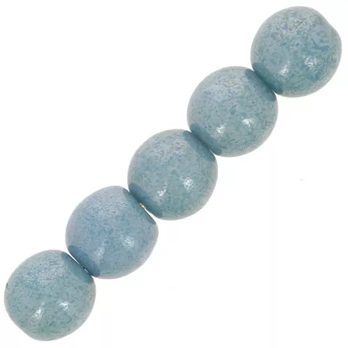 Perles en verre tchèque rondes 4 mm Chalkwhite Blue Luster x50