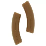 Perles tube incurvé 32x8 mm en acrylique opaque - Marron x6