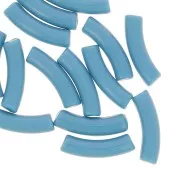 Bleu - Perles tube incurvé en acrylique opaque 32x8 mm - Bleu x6 Perles tube incurvé en acrylique opaque 32x8 mm - Bleu x6