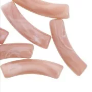 Blanc - Perles tube incurvé en acrylique transparente 32x8 mm - Marbré Marron - Blanc x6 Perles tube incurvé en acrylique transparente 32x8 mm - Marbré Marron - Blanc x6