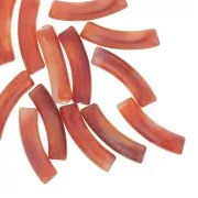 Brique - Perles tube incurvé en acrylique transparente 32x8 mm - Marbré Brique x6 Perles tube incurvé en acrylique transparente 32x8 mm - Marbré Brique x6