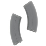 Perles tube incurvé en acrylique opaque 35x11 mm - Gris foncé x6