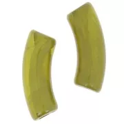Perles tube incurvé 35x11 mm en acrylique transparente - Marbré Olive x6