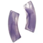 Perles tube incurvé 35x11 mm en acrylique transparente - Marbré Violet foncé x6