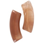 Perles tube incurvé en acrylique transparente 35x11 mm - Marbré Marron x6