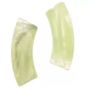 Perles tube incurvé 35x11 mm en acrylique transparente - Marbré Vert anis x6