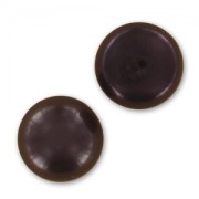 Cabochons semi-percés 10,5 mm - Perles d'eau douce Dark Grey Irisé x2