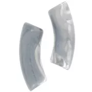 Perles tube incurvé 35x11 mm en acrylique transparente - Marbré Gris x6