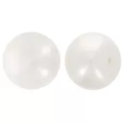 Cabochons semi-percés 10,5 mm - Perles d'eau douce Blanc Irisé x2