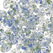 Perles en verre Ginko Duo 2 trous 7.5x7.5 mm - Confetti Discolor Splash Blue x10g|raw }}