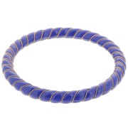 Bracelet jonc torsadé en résine opaque avec fil doré 64 mm - Bleu foncé x1|raw }}