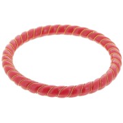 Bracelet jonc torsadé en résine opaque avec fil doré 64 mm - Rouge foncé x1
