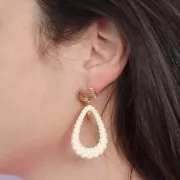 Pendentif goutte évidé torsadé 36x24.5 mm en résine opaque - Bordeaux x1