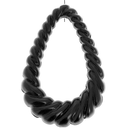 Pendentif goutte évidé torsadé 36x24.5 mm en résine opaque - Noir x1