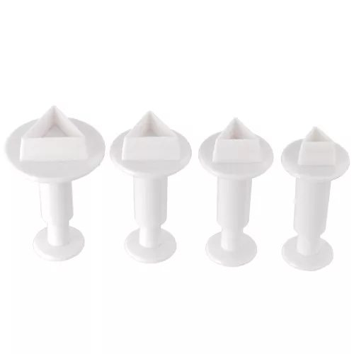 4 emporte-pièces poussoirs pour pâte polymère - Triangle - 20-22-24-30 mm