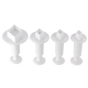 4 emporte-pièces poussoirs pour pâte polymère - Losange - 20-22-24-32 mm|raw }}
