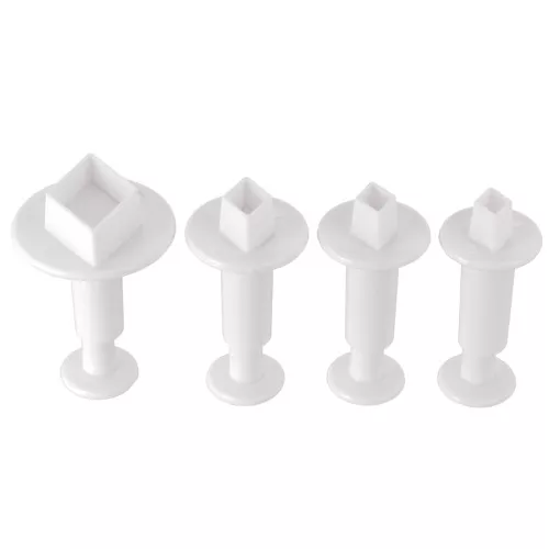 4 emporte-pièces poussoirs pour pâte polymère - Losange - 20-22-24-32 mm