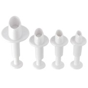 4 emporte-pièces poussoirs pour pâte polymère - Ovale - 19-21-23-33 mm|raw }}