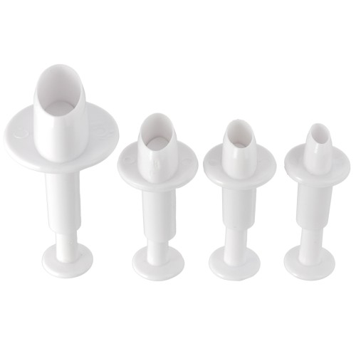 4 emporte-pièces poussoirs pour pâte polymère - Ovale - 19-21-23-33 mm