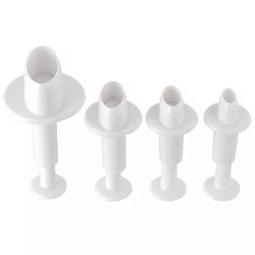 4 emporte-pièces poussoirs pour pâte polymère - Ovale - 19-21-23-33 mm
