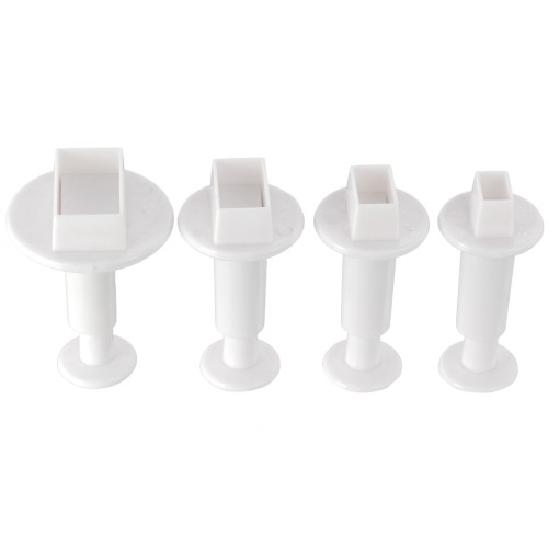 4 emporte-pièces poussoirs pour pâte polymère - Rectangle - 20-22-24-32 mm