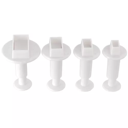4 emporte-pièces poussoirs pour pâte polymère - Rectangle - 20-22-24-32 mm