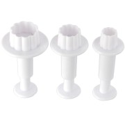 3 emporte-pièces poussoirs pour pâte polymère - Fleurs - 20-24-30 mm|raw }}