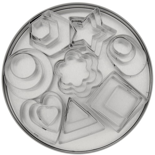 Set de 24 emporte-pièces en acier inox pour modelage - Géométrique 2